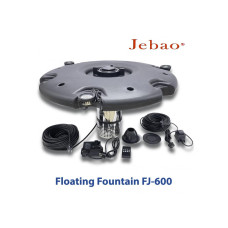 Плавающий фонтан-аэратор для пруда Jebao FJ-600 с насосом, 3-мя фонтанными насадками, светильниками и пультом управления