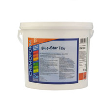 Blue Star 5 кг. (табл.200 г +100 г) Бесхлорное комплексное средство, основанное на действии активного кислорода+альгицид-активатор
