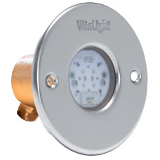 Подводный светодиодный прожектор, 4 цвета/4 диода, 24V/DC, 6000 K, 1890LM, дневной белый цвет, 5м кабеля 2х1,5мм2 Ø -110 мм. 