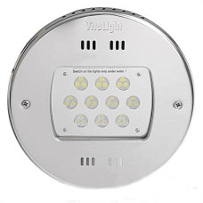 Подводный светодиодный прожектор, 4 цвета/28 диодов, 24V/DC, 6000К,  дневной белый свет, 5м кабеля 2х1,5мм2. Ø- 270 мм.