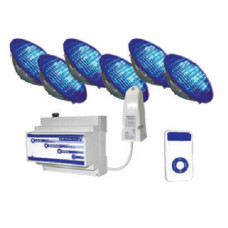 Комплект, 6 LED ламп RGB 27Вт + пульт управления