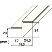 Уголок переливного желоба Hayward - длина 2м, 20х34мм