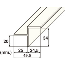 Уголок переливного желоба Hayward - длина 2м, 20х34мм
