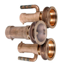 Комплект закладных гидромассажной стенки Combi Whirl 2-форсуночной (1 проход заборного устройства, резьба 2" + 2 прохода гидромассажной форсунки, вода 2", воздух 0,5")